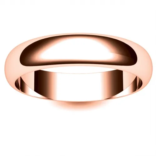 D Shaped Heavy - 5mm Rose Gold Wedding Ring (DSH5R) 